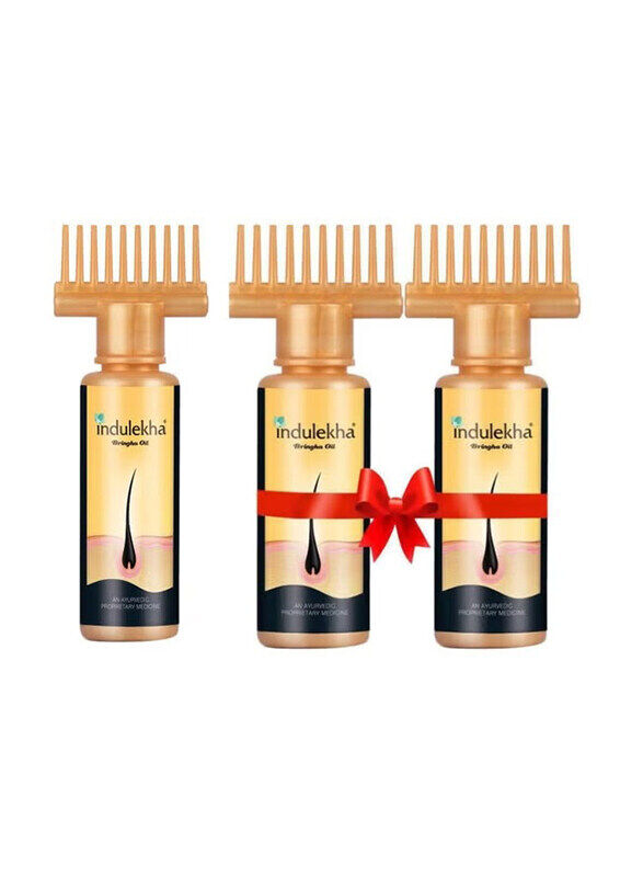 

Indulekha Bhringa Hair Oil for All Hair Types, 3 x 100ml