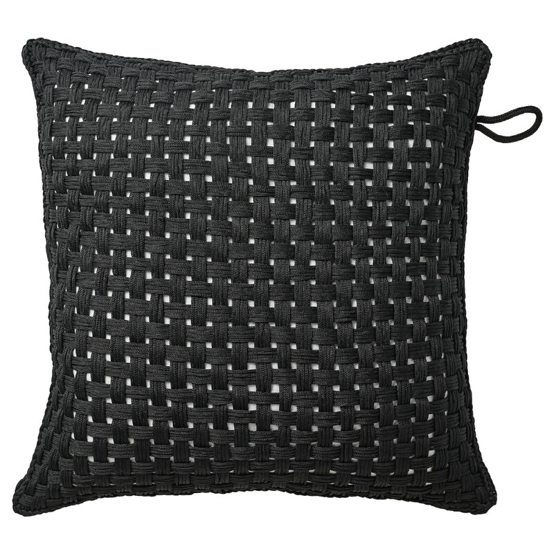 

HOSTAGILLE Cushion cover, black outdoor/indoor, 50x50 cm