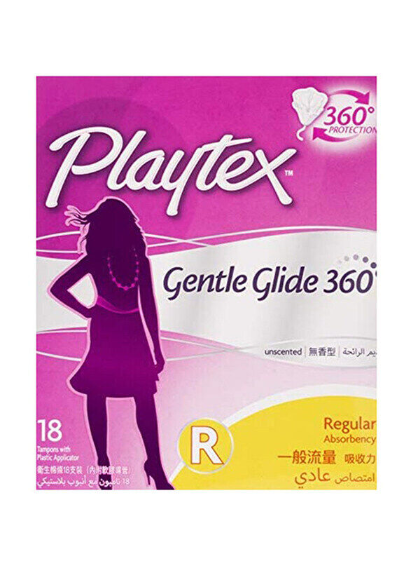 

Playtex Regular Gentle Glide 360 Tampons, 18 Pieces