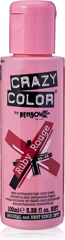 

Generic Renbow Crazy Color Semi Permanent Hair Dye Colour Cream, Ruby Rouge, 100 ml