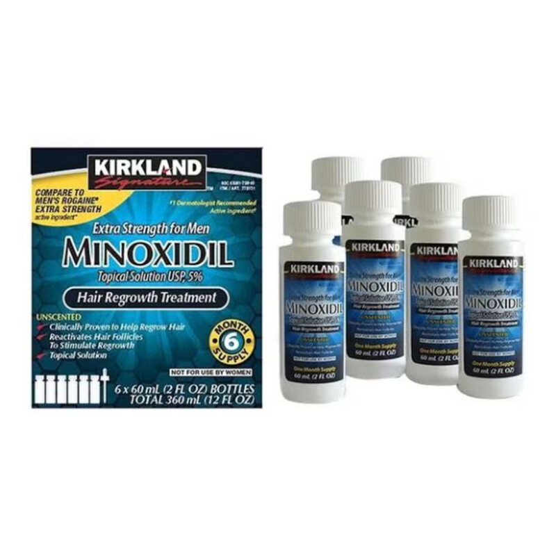 

6 Months Kirkland Minoxidil 5% Extra Strength Hair Loss Regrowth Treatment Men, 12 Fl Oz (Pack of 6)