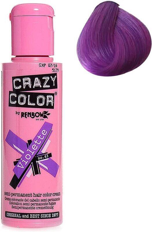 

Generic Renbow Crazy Color Semi Permanent Hair Dye Colour Cream, Violette, 100ml