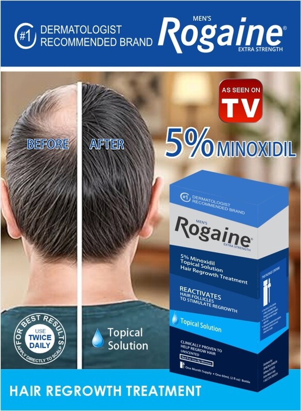 

As Seen On Tv Rogaine Men's Extra Strength 60 ML Hair Regrowth Treatment for Thinning Hair