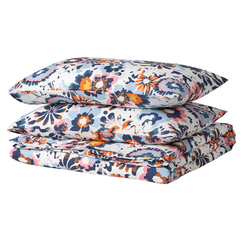 

BAGSAV Duvet cover and 2 pillowcases, floral pattern/multicolour, 240x220/50x80 cm