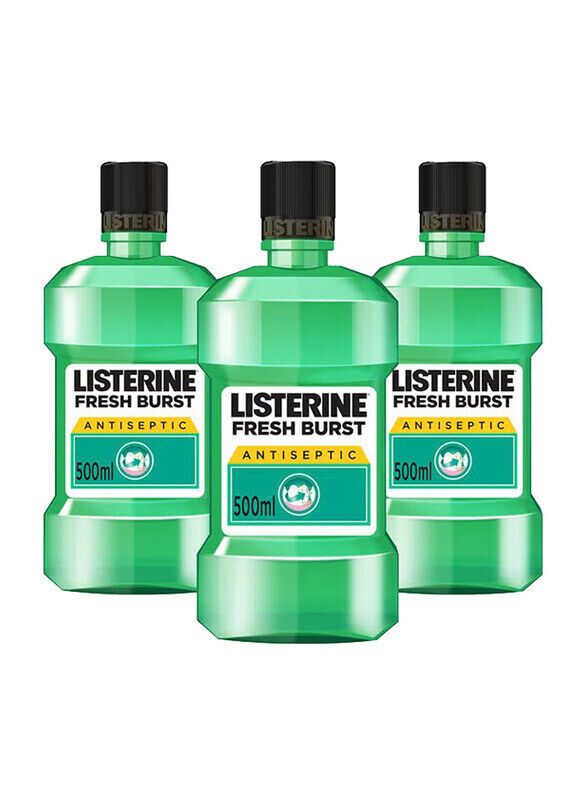 

Listerine Fresh Burst Mouthwash, 500ml, 3 Piece