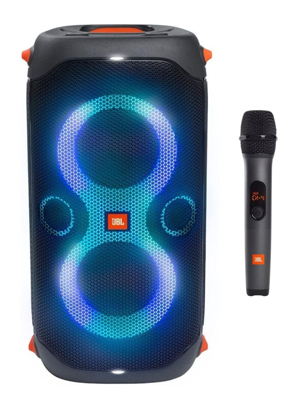 

JBL Party Box 110 Wireless Microphone Bundle Speaker & Microphone with LED Light Effect, Black