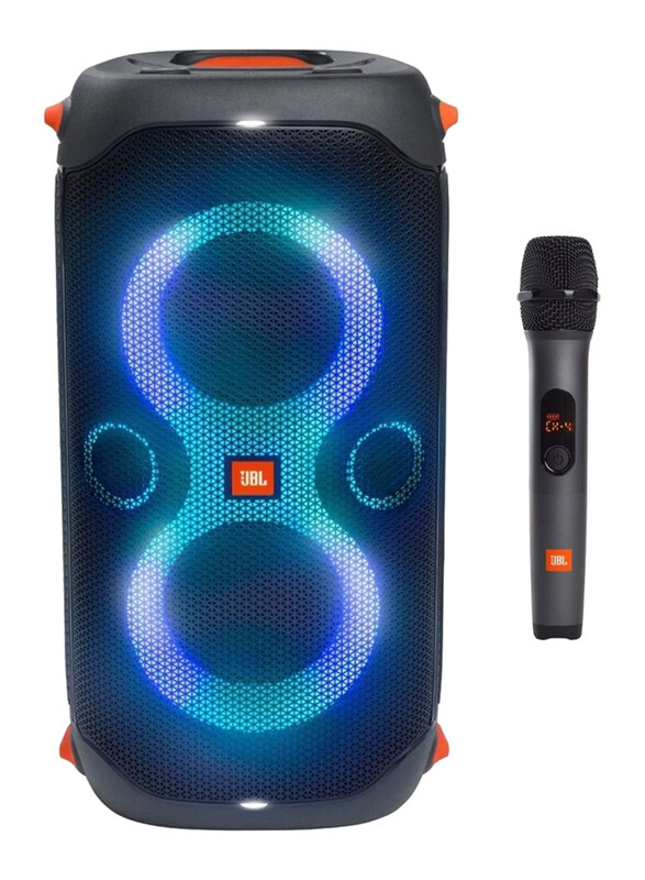 

JBL Party Box 110 Wireless Microphone Bundle Speaker & Microphone with LED Light Effect, Black