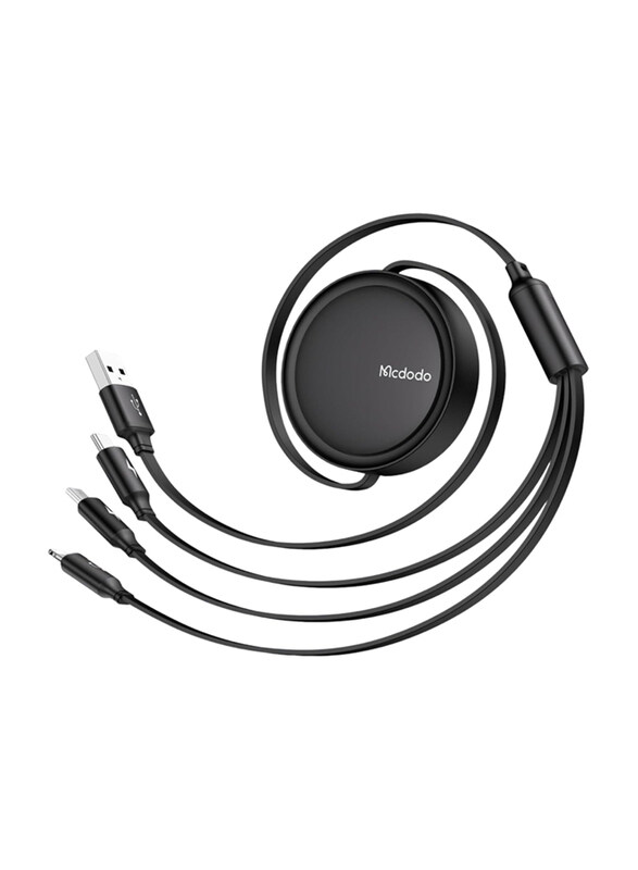 

Mcdodo 1.2-Meter 3.5A USB Cable, USB to USB-C/Lightning/Micro, Black