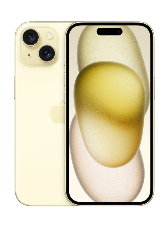 

Apple iPhone 15 128GB Yellow, 6GB RAM, 5G, Dual Sim Smartphone, Middle East Version