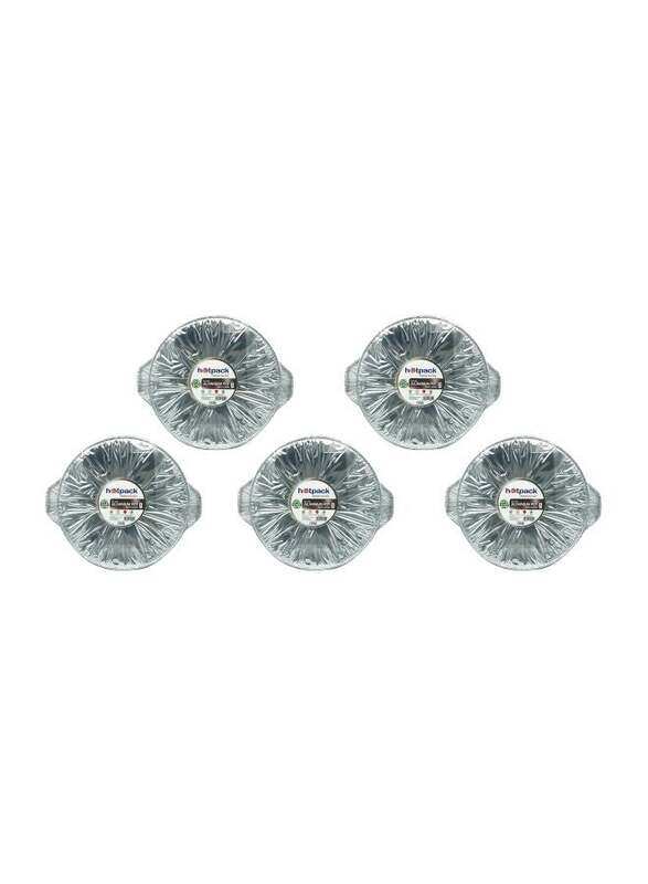 

5 Pieces Aluminium Pot With Hood Silver 25cm
