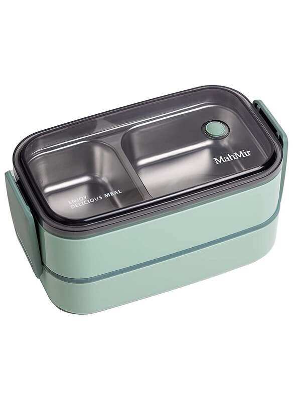 

Stainless Steel Lunch Box - Insulated Bento Box Multifunctional-Containers Lunch Box Containers with 2 Compartments & Tableware(304 stainless steel 2