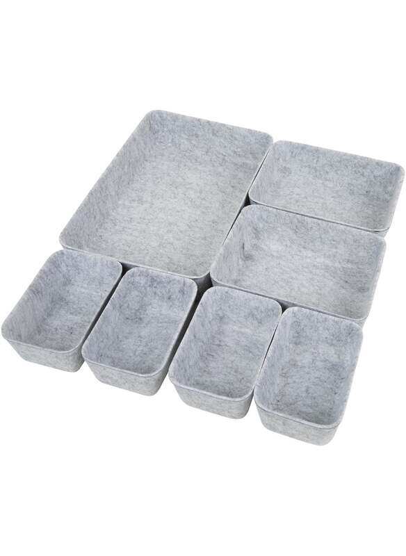 

7 PCS Drawer Organiser Divider Trays, Office Desk Organizer Drawer Trays, Dresser Divider Bins, Separators Drawer Divider for Kitchen Cutlery, Makeup,