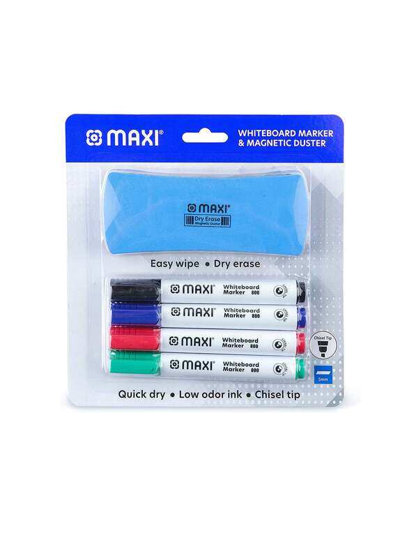 

Generic Maxi Whiteboard Marker 4Pc Set With Duster In A Blister Card, Wmd4