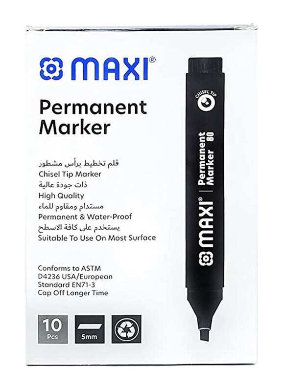 

Generic 10-Piece Permanent Markers Chisel Tip Black Ink