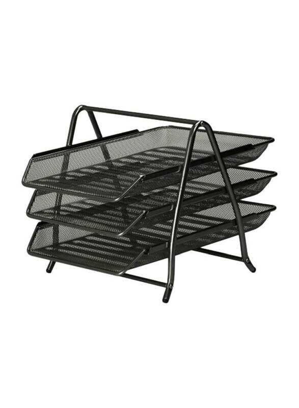 

Generic 3-Tier Metal Mesh Document Tray Black