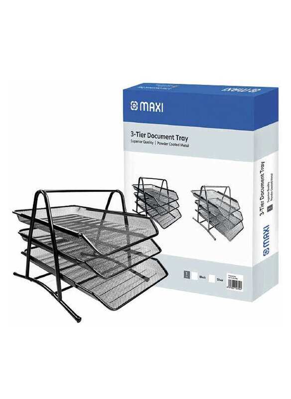 

Generic 3-Tier Document Tray Metal Mesh Black Color