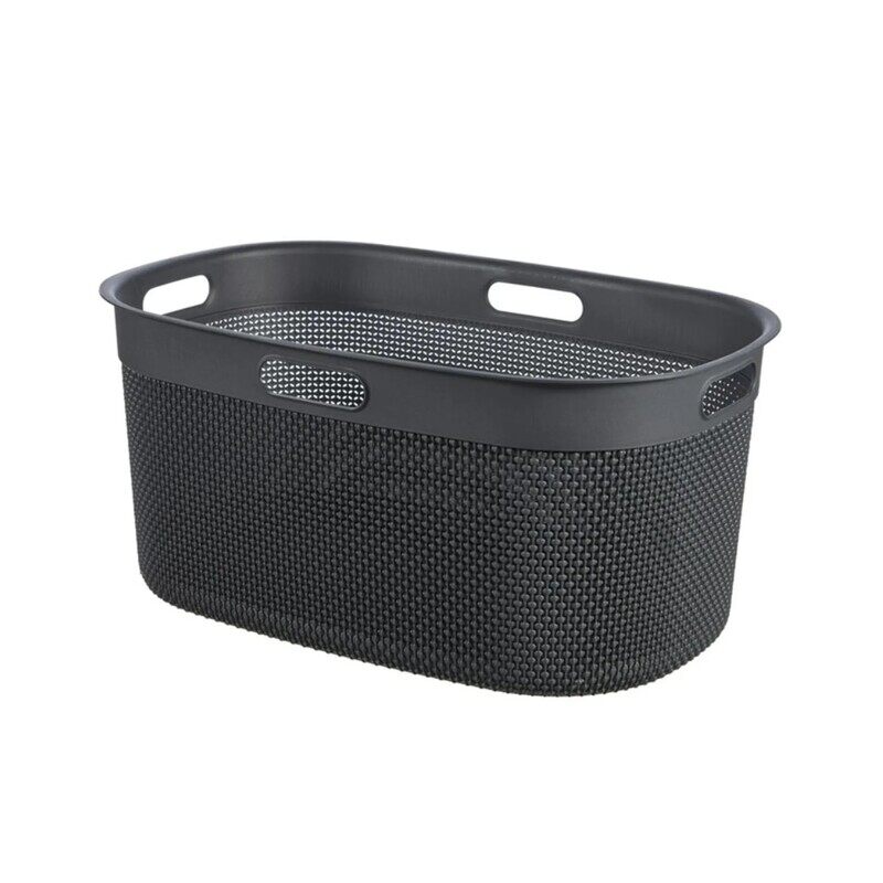 

Kis Keter Curver Filo Laundry Basket Dark Grey 45L - Innovative Design with Ventilated Frame for Efficient Laundry Care