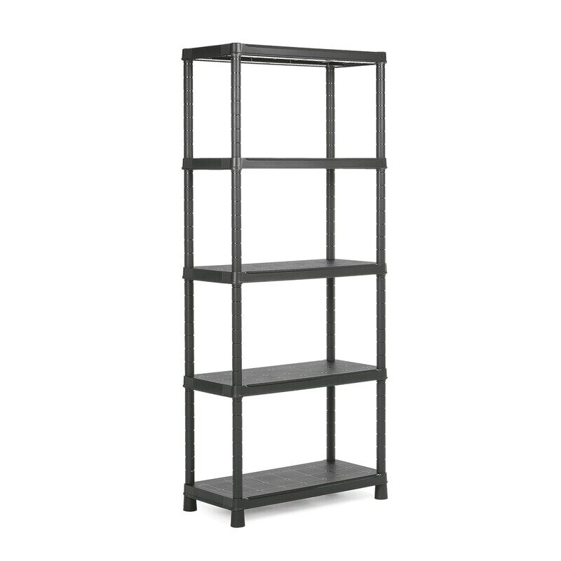 

Kis Keter Plus Shelf Tribac Black 80x40x187cm - Durable Modular Plastic Unit with 5 Adjustable Shelves