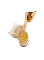 Aqua Massage Natural Bristle Brush with Wooden Handle, One Size