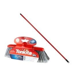 Tonkita Dual Indoor Broom with Stick - Double Efficiency for Ultimate Cleanliness