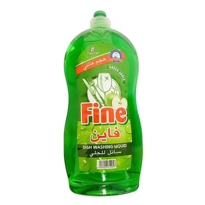 

Spartan Fine Dishwashing Liquid - 1300 ml Green Apple -Scented Concentrate for Effective Grease Removal and Gentle Cleaning