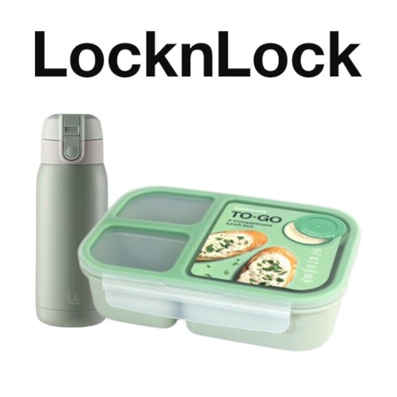 

LocknLock To Go Lunchbox & Chubby Tumbler Pack - Stylish & Practical On-the-Go Mint Set