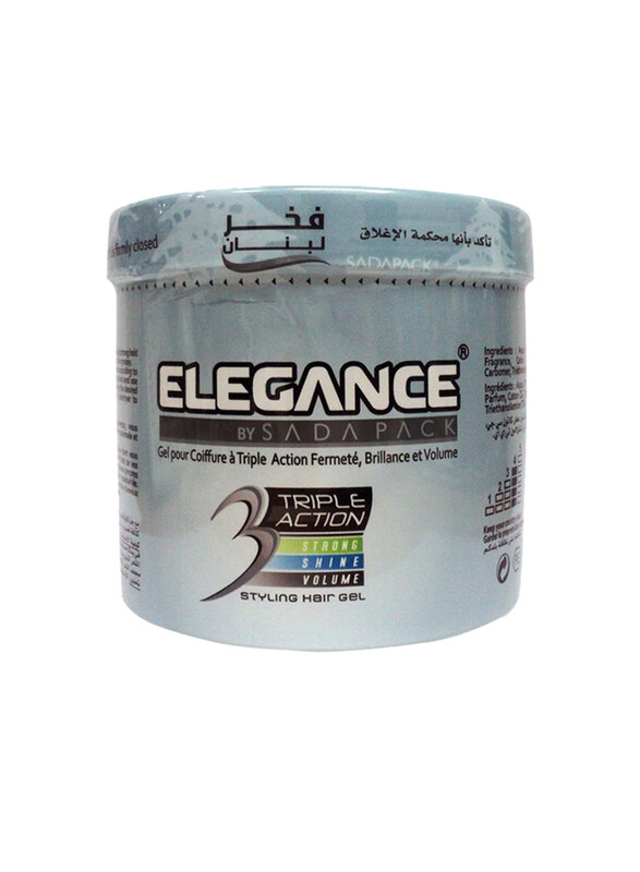 

Elegance Triple Action Styling Hair Gel for All Hair Types, Silver, 500ml