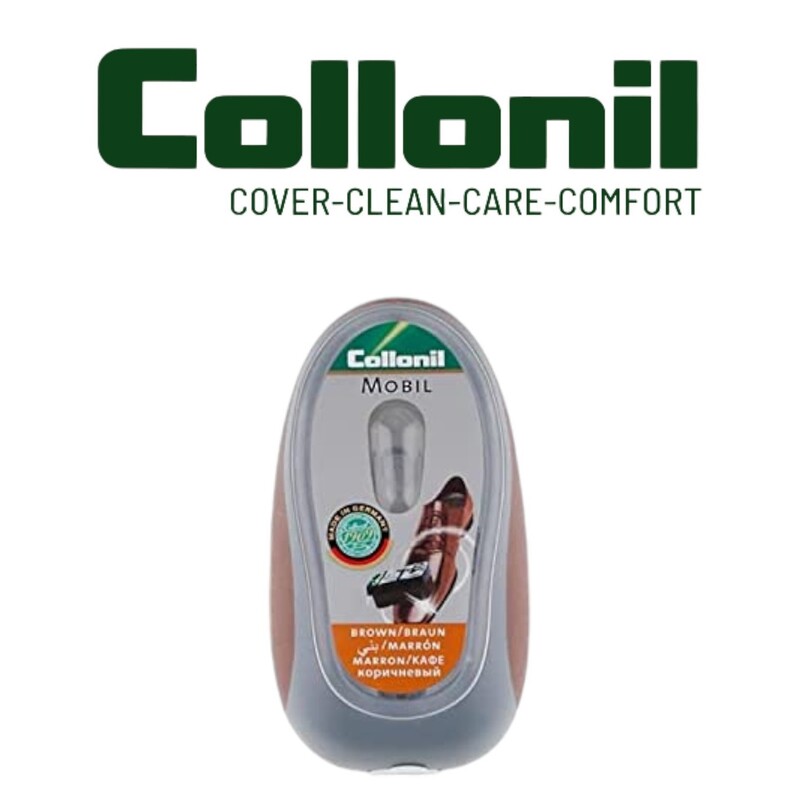 Collonil Mobil Sponge with Liquid Brown - Instant Gloss & Nourishment for Leather & Synthetic