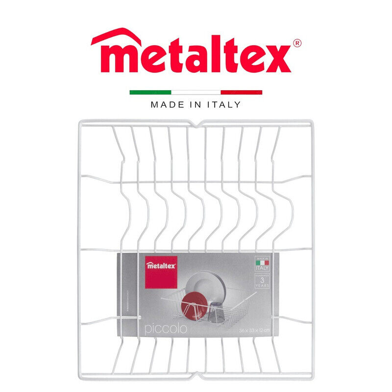 

Metaltex White Piccolo Dish Drainer - Compact & Durable with LDPE Coating