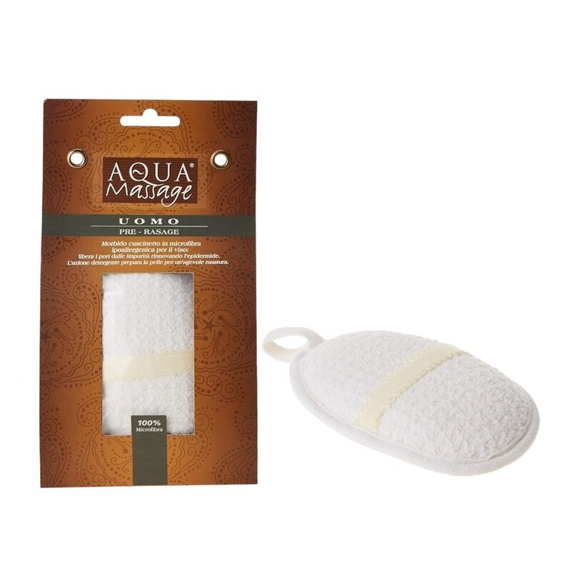 

Aqua Massage Uomo Prerasage Face Sponge - Microfiber, Deep Exfoliation, Facial Cleansing