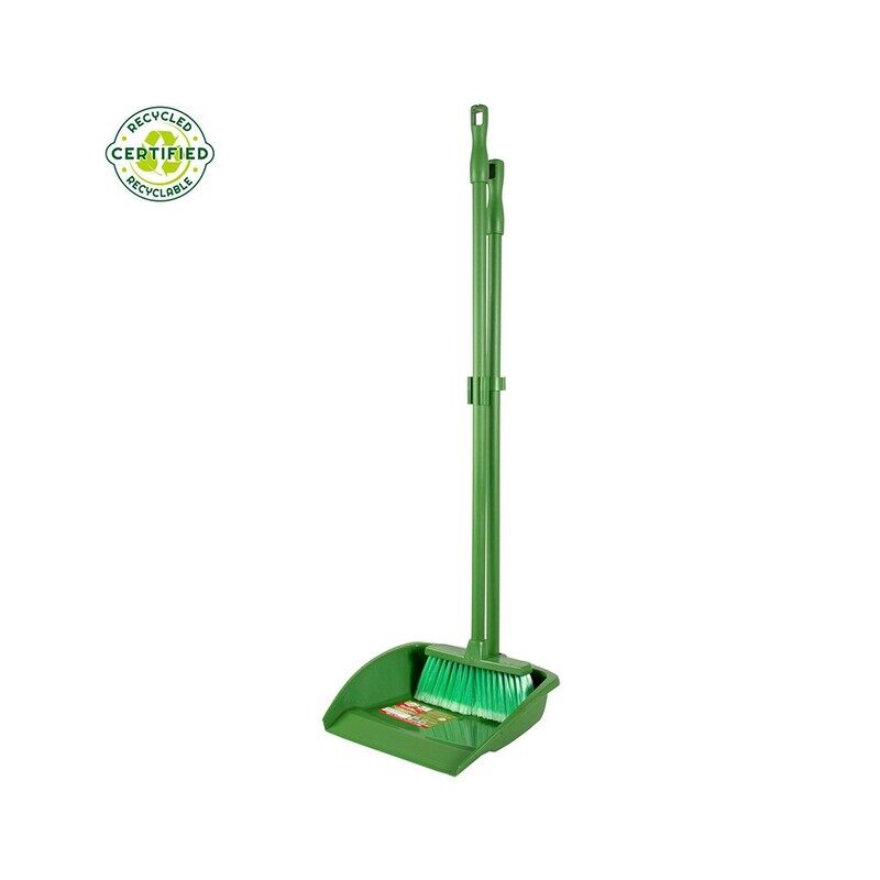 

Tonkita We Like Green Foldable Long Handled Eco Dustpan with Brush - Sustainable Cleaning Made Easy