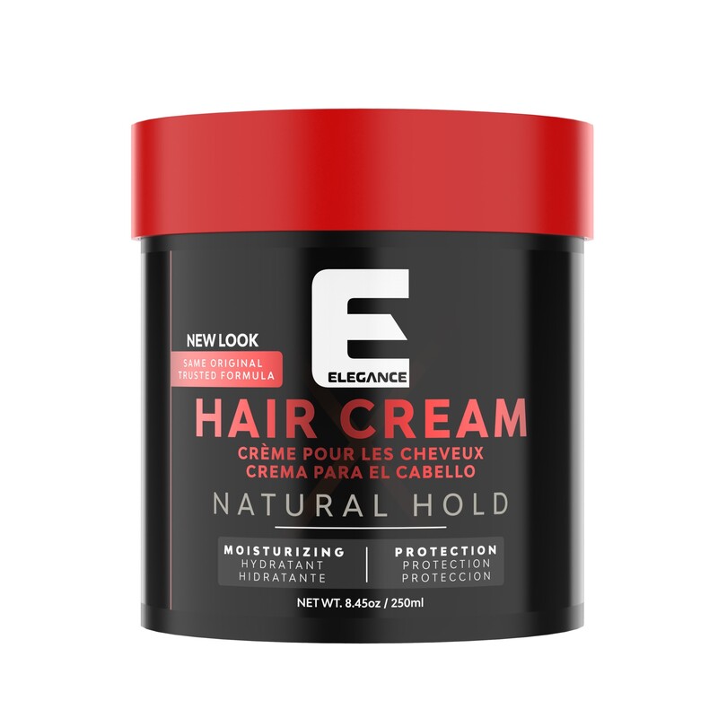 Elegance E Series Hair Cream Natural Hold 250ml - Curl Defining, Frizz Control, Deep Moisturization, Non-Sticky, Natural Hold