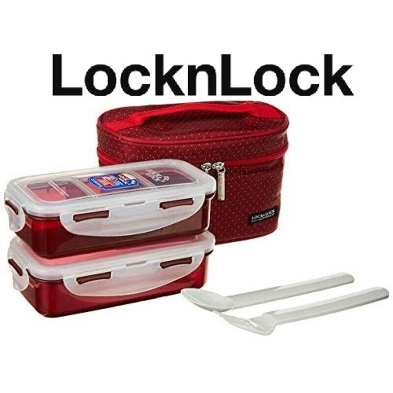 

Lock & Lock LocknLock 2pcs Insulated Lunch Bag Set - Red, Airtight and BPA-Free Containers