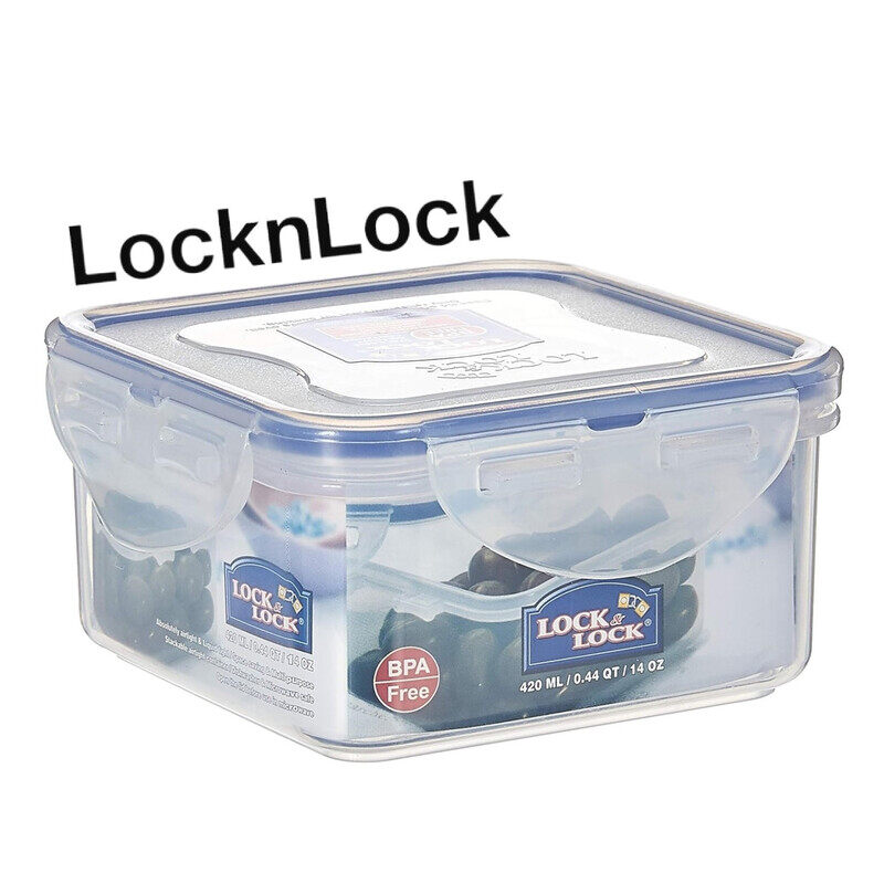 

Lock & Lock LocknLock 420ml Square Airtight Food Container with Divider - BPA-Free, Microwave, Freezer, and Dishwasher Safe