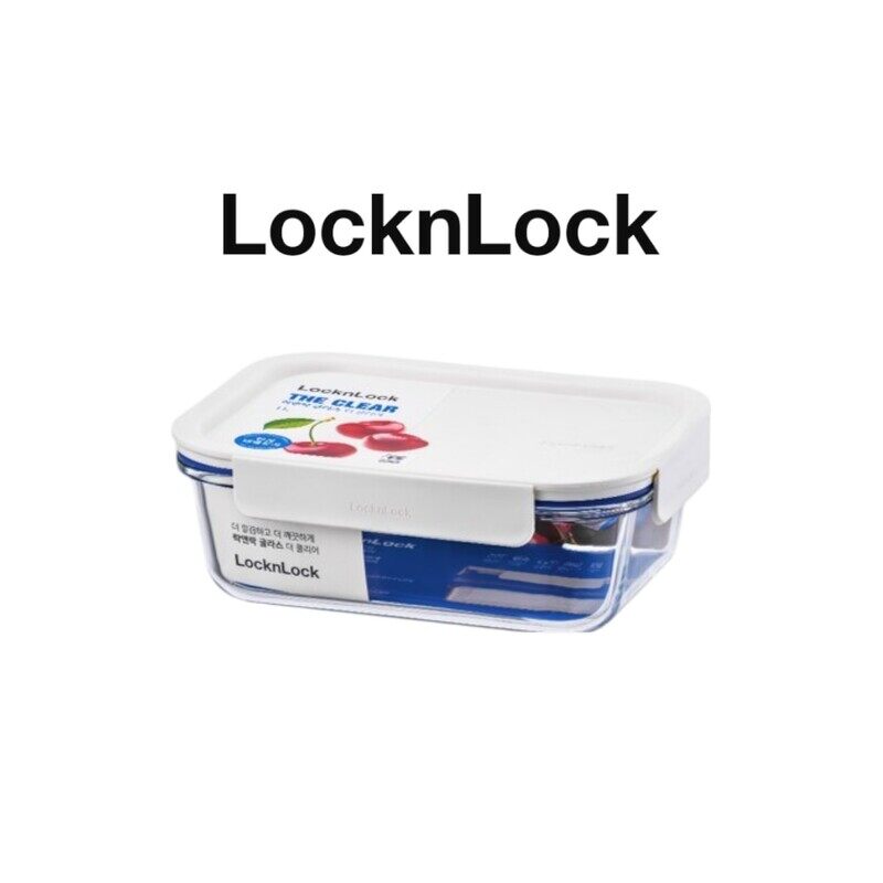 

LocknLock Clear Glass Rectangular 160ml White - Durable, Airtight, Heat-Resistant Food Storage Container