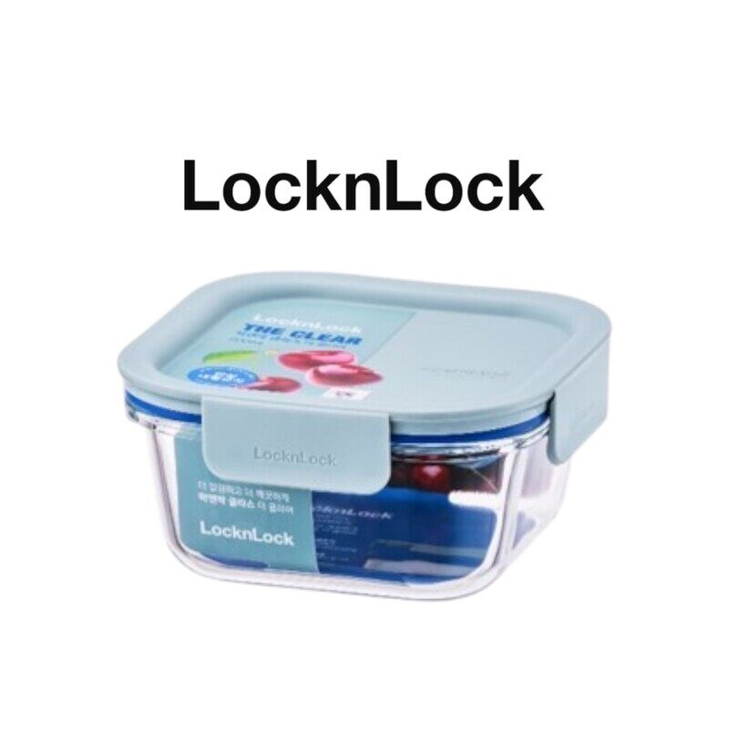 

LocknLock Clear Glass Square 500ml Mint - Durable, Airtight, Heat-Resistant Food Storage Container