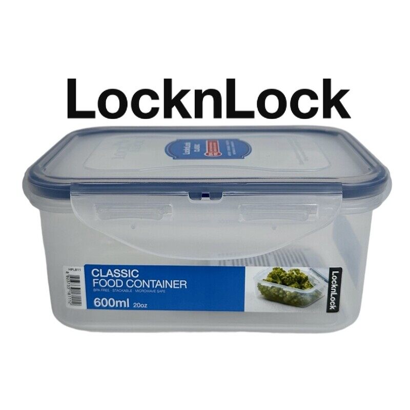 

Lock & Lock LocknLock Rectangular Food Container 600ml - Airtight, BPA-Free, Microwave, Freezer, and Dishwasher Safe