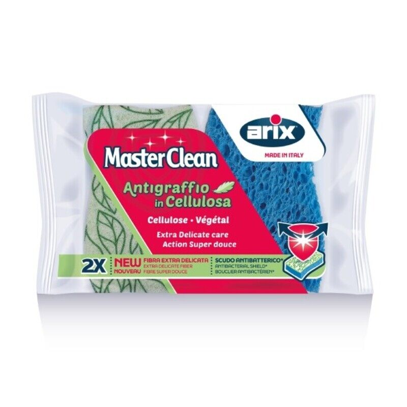 

Arix Master Clean Non-Scratch Cellulose Sponge Scourer 2pcs - Perfect for Kitchen Use