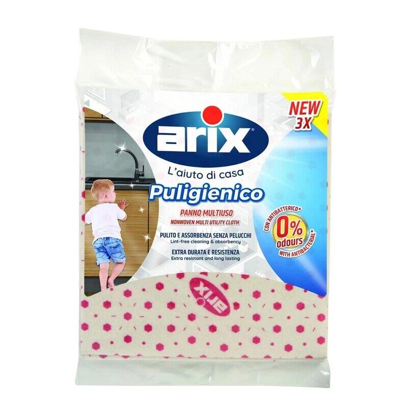 

Arix Puligienico Antibacterial Nonwoven Multi Utility Cloth - Hygienic & Durable for All-Purpose Cleaning