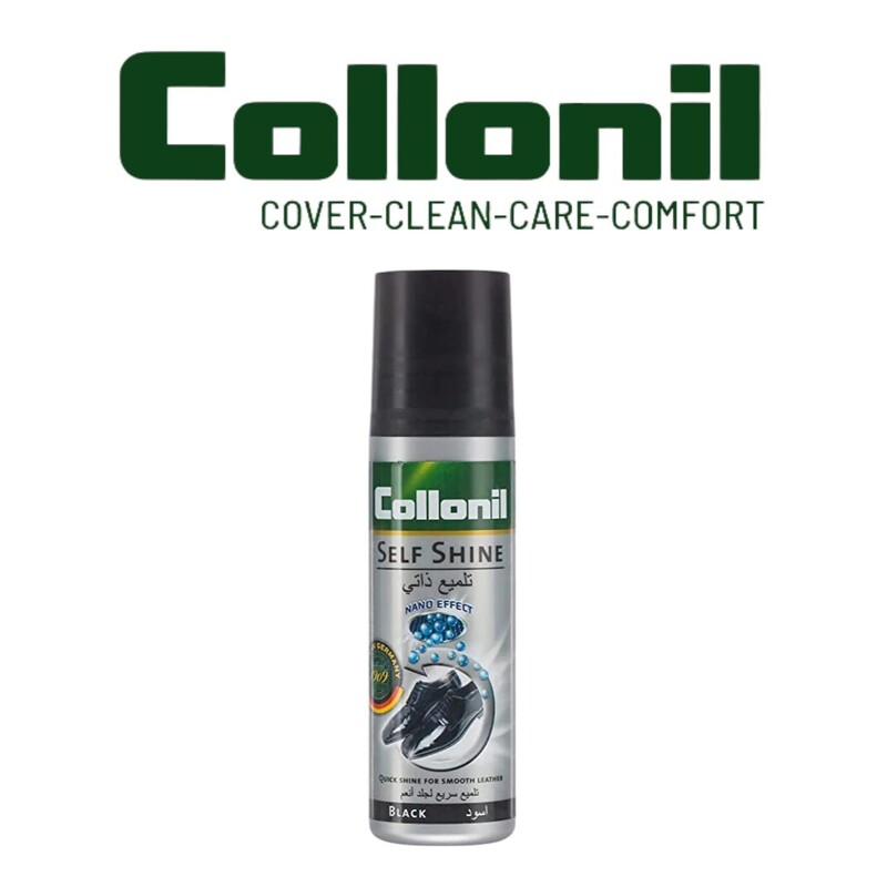 Collonil Self Shine Shoe Polish Black, 100ml - Instant Shine and Leather Protection