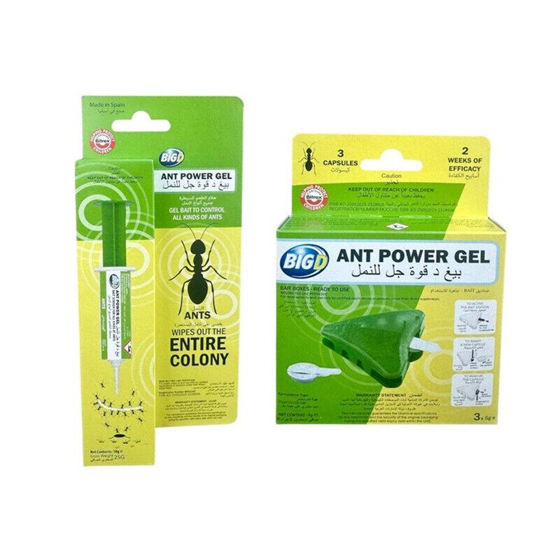 

Big D Ant Power Gel Combo - Syringe 10g + Bait Capsules 3x5g - Dual-Action Ant Killer for Total Colony Elimination Indoors & Outdoors