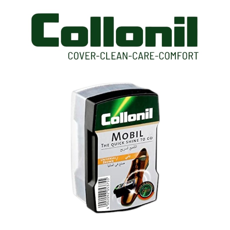 Collonil Mobil Sponge Brown - Instant Shine & Color Revitalization for Leather