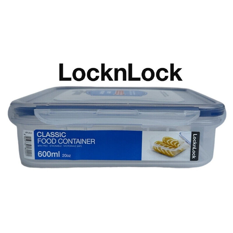 

Lock & Lock LocknLock Square Food Container 600ml - Airtight, BPA-Free, Microwave, Freezer, and Dishwasher Safe