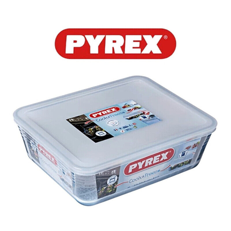 

Pyrex Cook&Freeze 4L Rectangular Glass Dish with Lid - Oven, Microwave, Freezer & Dishwasher Safe