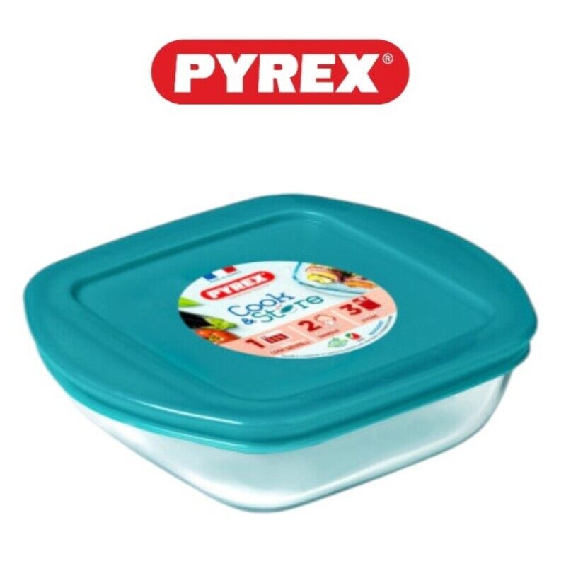 

Pyrex Cook&Store 1L Squared Roaster with Lid for Versatile Cooking and Storing