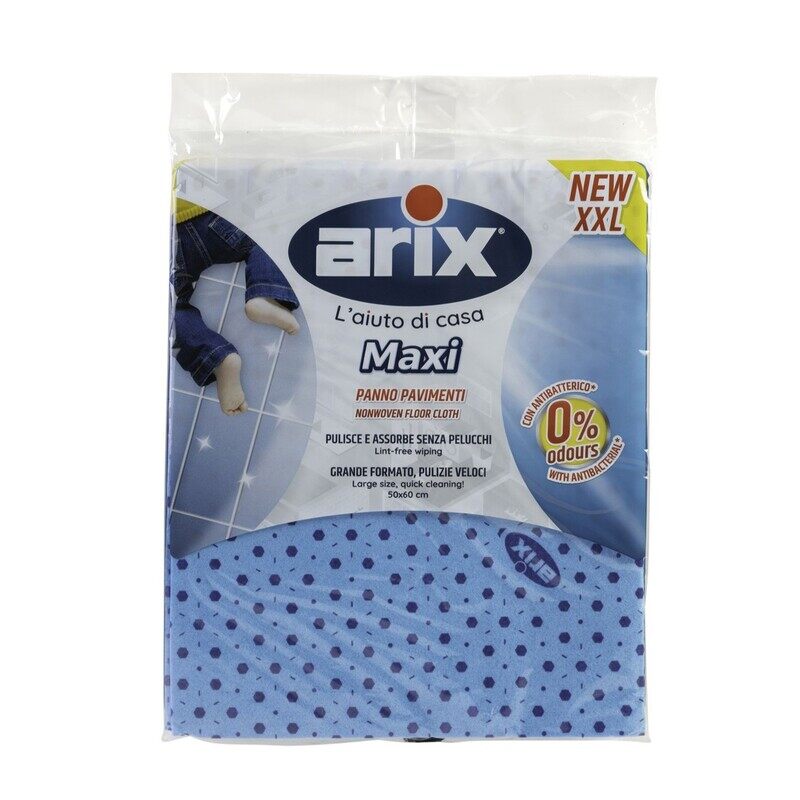 

Arix Maxi XXL Nonwoven Floor Cloth with Antibacterial Treatment - Large Size for Deep Cleaning, Lint-Free and Hygienic