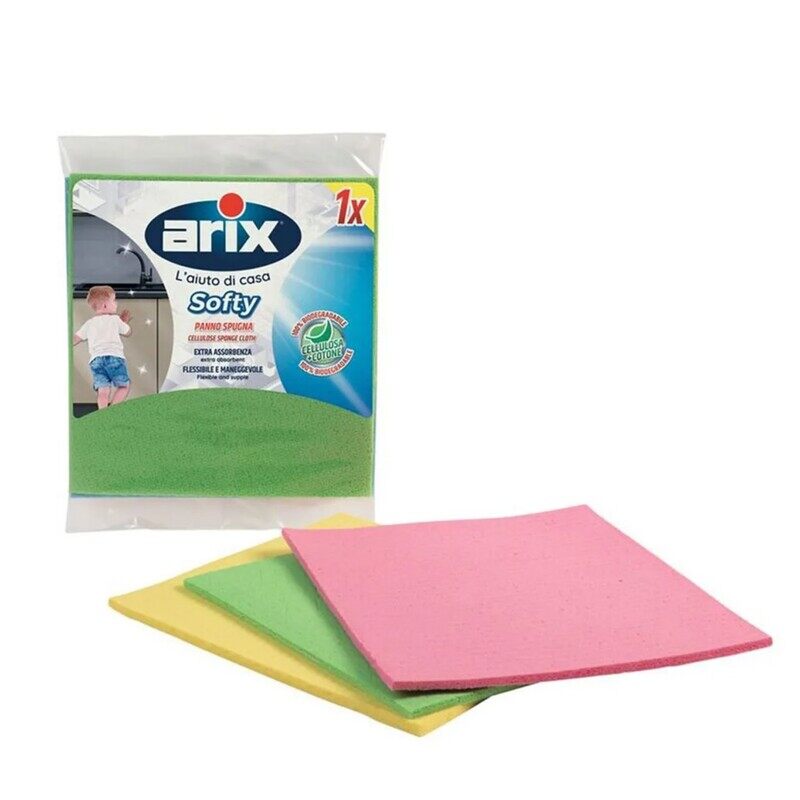 

Arix Softy Natural Cellulose Sponge Cloth 1 pc - Eco-Friendly & High Absorption