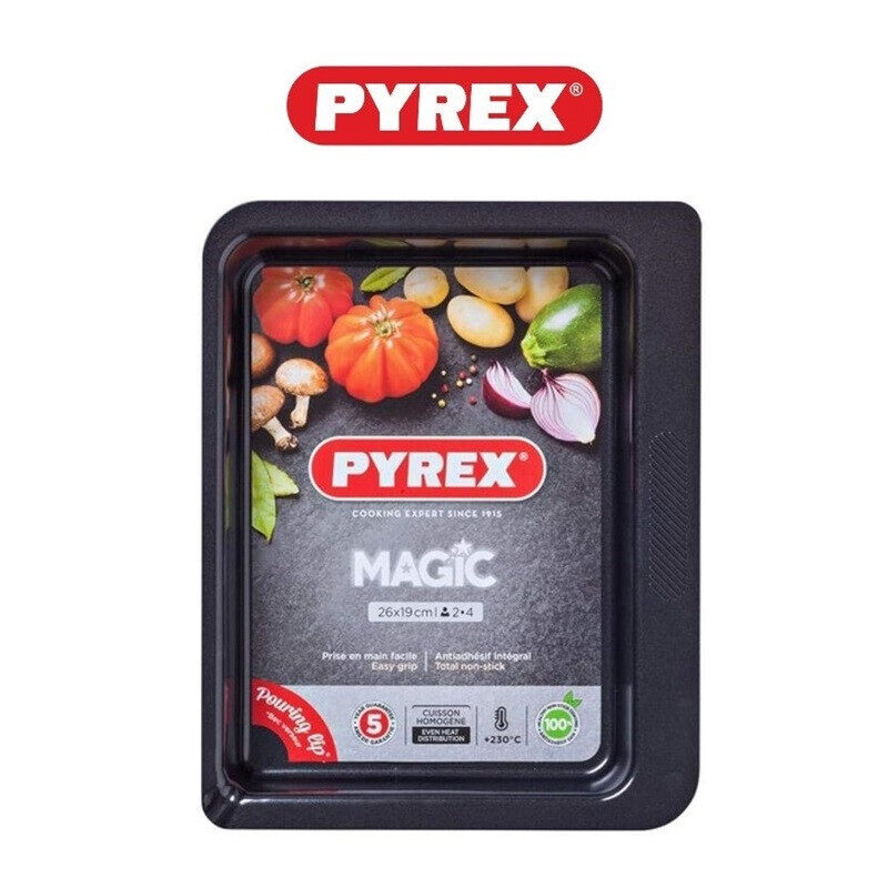 

Pyrex Magic 2L Rectangular Metal Roaster - Non-Stick, Durable & Ergonomic for Perfect Roasting and Baking