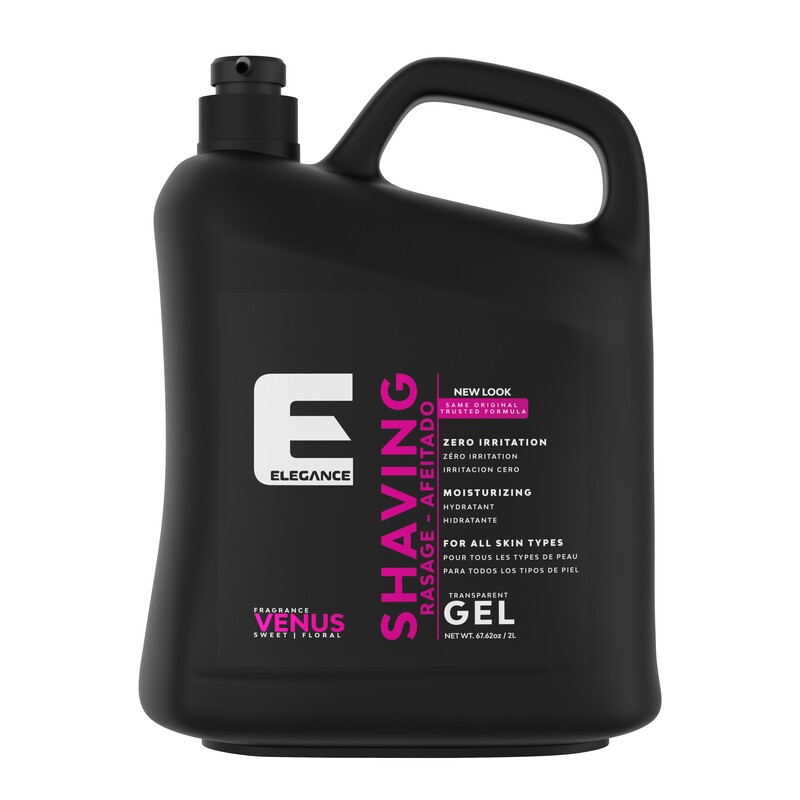 Elegance E Series Shaving Gel, Venus 2L - Moisturizing, Irritation-Free, Transparent Formula for Sensitive Skin