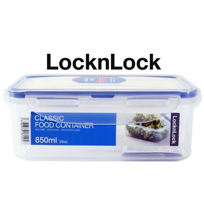 

Lock & Lock LocknLock 850ml Rectangular Airtight Food Container - BPA-Free, Microwave, Freezer, and Dishwasher Safe